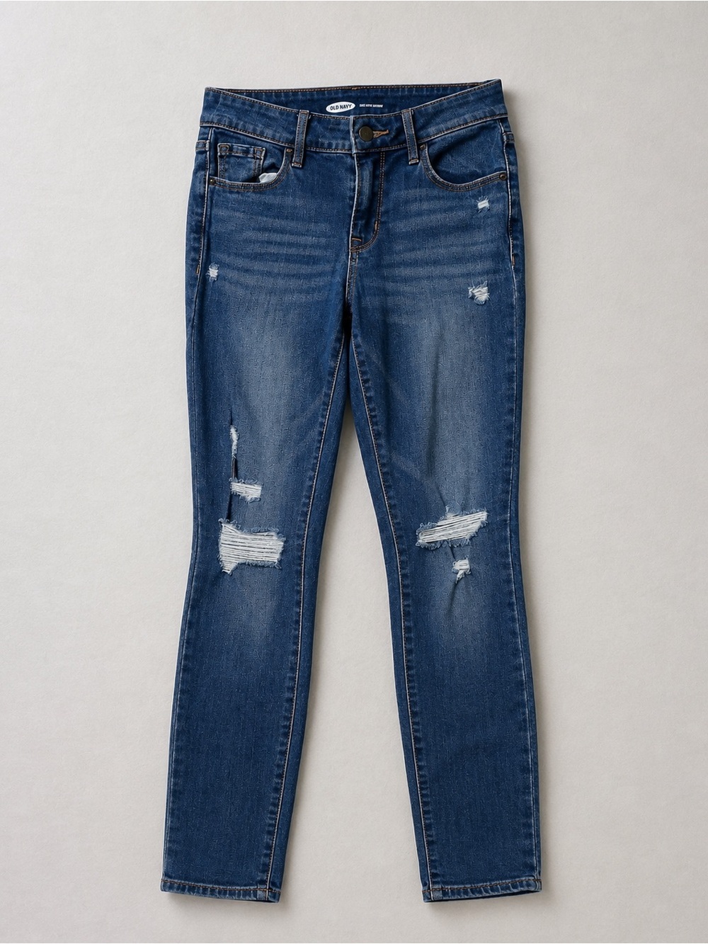 Old Navy Pop Icon Skinny Distressed Jeans Medium Wash - Size 0
